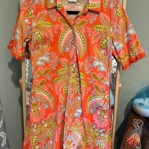 Spartina 449 Orange and Green Floral Dress